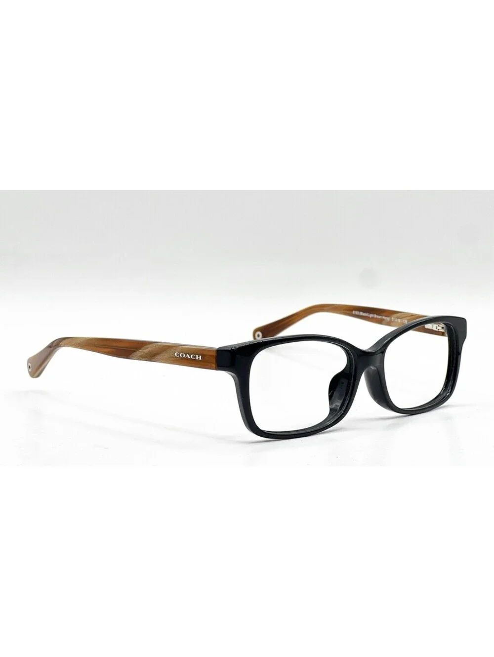 Coach HC 6047F 5193 Black/Light Brown Horn Authentic Eyeglass Frames 51-16